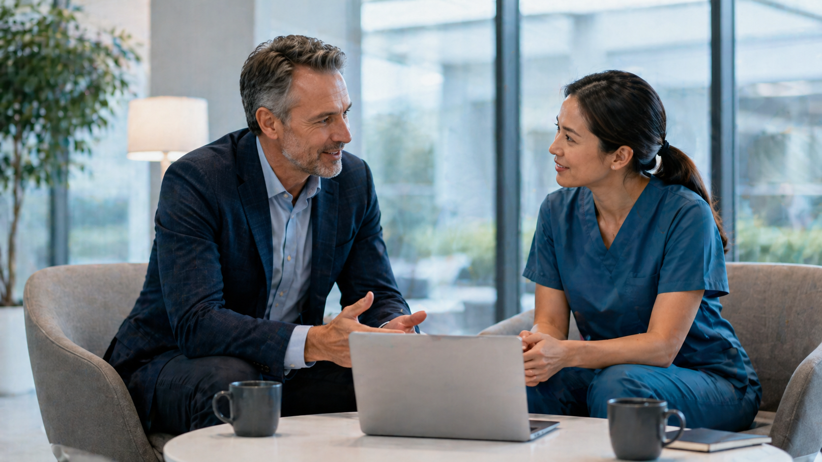 Advisor speaking with a MedTech professional